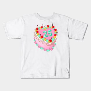 25th Birthday cake Kids T-Shirt